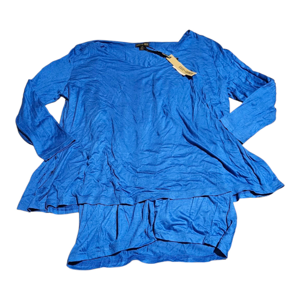 Coco+Carmen Small Blue Long Sleeve Pullover Shirt